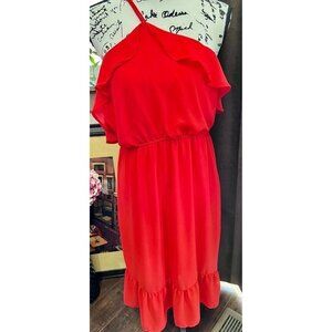 Monteau Red one shoulder dress